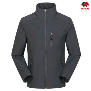 Veste Softshell sur mesure pour homme, fermeture éclair, tissu respirant avec logo personnalisé, écologique - Product Image 2