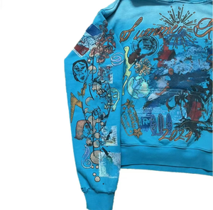 Sweat à capuche imprimé graphique personnalisé Basics Streetwear DTG Pullover lavé à l'acide Oversize Baggy Sweat à capuche court zippé 2025 - Product Image 3