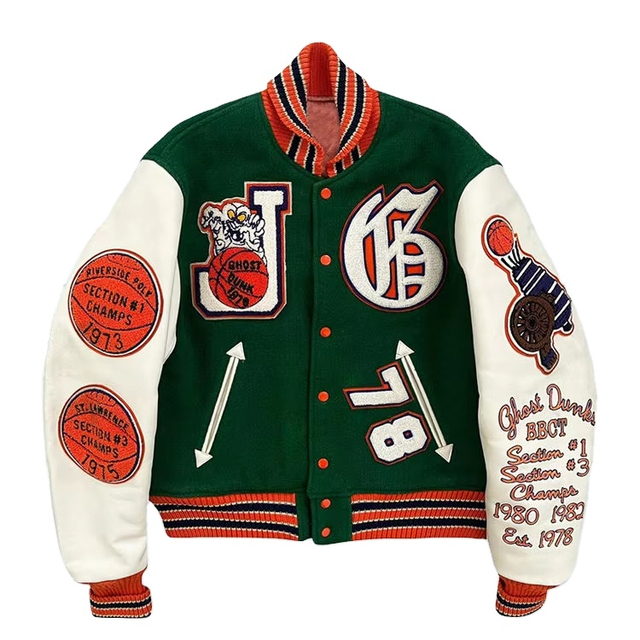 Wholesale Custom Blank Varsity Jacket for men Leather Varsity Baseball Jacket Manufacture Embroidery Letterman men's jackets