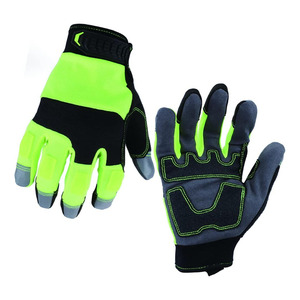 Hi ViZ Gants de travail réfléchissants pour hommes et femmes Gants de mécanicien utilitaires à lumière LED respirants et flexibles - Product Image 1