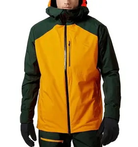 Men Outerwear Durable Shell Waterproof Winter Jacket Quilted Down Hooded Ski Jacket OEM ski jacket
