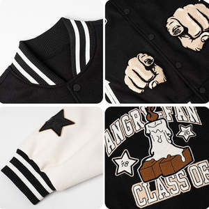 Chaquetas Universitarias Unisex de la Industria del Arte, Chaquetas Varsity de Alta Calidad en Piel de Vaca Genuina, Bordado Invernal en la Parte Delantera, Forro Polar Térmico - Product Image 5