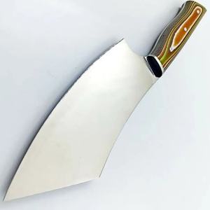 Cuchillo de Cocina Tipo Cleaver de Acero Inoxidable de 9 Pulgadas Hecho a Mano con Funda de Cuero Única, Mango Hermoso y Personalizable - Product Image 6