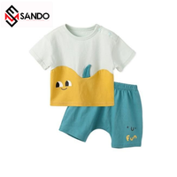 Logo personnalisé Gros % 100 solide coton bébé vêtements ensembles étiquette personnalisée bébé garçons vêtements ensembles bébé nouveau-né vêtements ensembles