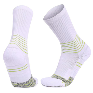 Duradero logotipo personalizado al por mayor Athletic Crew calcetines a rayas antideslizante transpirable algodón deporte desgaste espesor estándar - Product Image 3