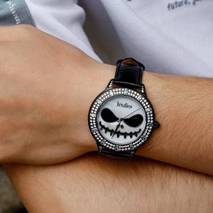 นาฬิกาควอตซ์ Jeulia Master of Fright Skull Design - สายหนังสีดำ หน้าปัดมุก - Product Image 5