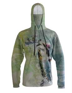 Sudadera con capucha de pesca con capucha de manga larga UPF 50 + Protección solar Tela de rendimiento de secado rápido y ajuste cómodo para deportes al aire libre - Product Image 6