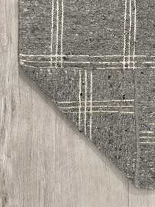 Ensemble de tapis en laine de haute qualité de créateur 100% tapis en laine tapis uni filé à la main luxe rayonne et coupe Tencel grand chocolat - Product Image 6