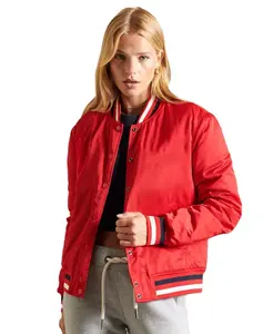 Women's Plus Size Varsity Jacket Custom Patch Fall Baseball OEM Embroidery Regular Sleeves Waterproof Breathable Wool/Polyester - Product Image 1