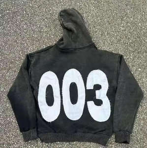 Unisex Plus Size <b>Men</b> Autumn Solid Breathable <b>Thermal</b> Acid Wash Sun Faded Flared Zip Hoodie Sweatpants Set Custom Embroidery High - Product Image 2