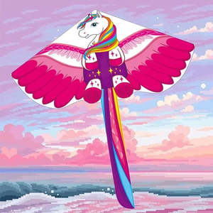 Nouveau cerf-volant Delta pour enfants en forme de licorne, en plastique et tissu nylon, pour le sport, le jardin, les cadeaux, avec cadre en fibre de verre - Product Image 4