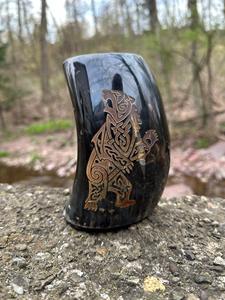 Authentic Eco-Friendly Viking Horn <b>Mug</b> Handmade Buffalo Horn Food Grade Medieval Style Religious Feng Shui Animal Beer <b>Mug</b> - Product Image 6