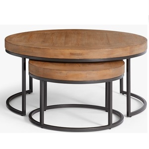 Dessus en bois décoratif fait à la main, canapé de chambre à coucher, Table basse arrondie pour la décoration intérieure du salon - Product Image 2