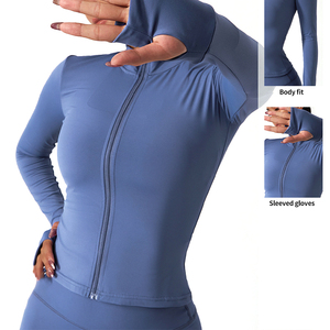 Conjunto Deportivo para Mujer Talla Grande, Ropa Deportiva Activa para Gimnasio, Fitness, Yoga, Chaqueta Ecológica Transpirable de Spandex/Nailon Reversible - Product Image 4