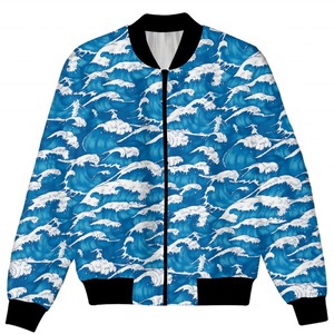 Custom Sublimation Bomber <b>Jacket</b> <b>Men</b> Full Print Varsity <b>Jacket</b> <b>Lightweight</b> Polyester Wholesale - Product Image 1