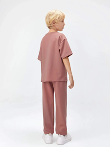 Conjunto de Dos Piezas Personalizado para Adultos, Camiseta de Manga Corta con Capucha y Pantalones Deportivos de Felpa, Ropa Casual de Poliéster/Algodón - Product Image 4