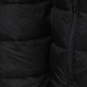 Chaqueta de Invierno Personalizada para Hombre, de Lona Bordada, Estilo Puffer, Color Negro Mate, Cuello Alto, Ligera, Aislada, con Capucha, para Exteriores - Product Image 6
