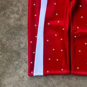 Pantalon évasé de haute qualité avec impression de logo sur mesure pantalon évasé en pierre à taille élastique pantalon évasé respirant en polaire 100% coton - Product Image 6