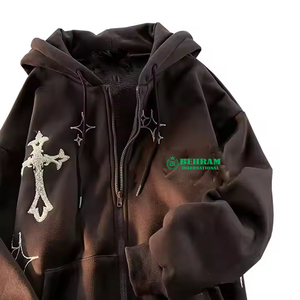 New High Quality Unisex Zipper Hoodie Custom Brand Logo Neck Size Label Causal Style Embroidery <b>Work</b> <b>Fleece</b>/French Terry 100% - Product Image 2