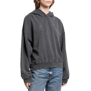 100% Cotton French Terry 380g Oversized Pullover Hoodie <b>Sweatshirt</b> Plus Size Ladies Sport Loose Winter Breathable Quick Dry - Product Image 1