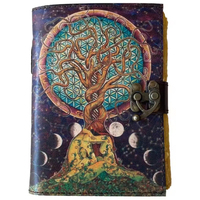 NEW ERA Buch Schatten Baum des Lebens UV-Druck Vintage Handgefertigtes A5 Leder-Tagebuch Notizbuch Skizzenbücher Baumwollpapier mit Büttenrand