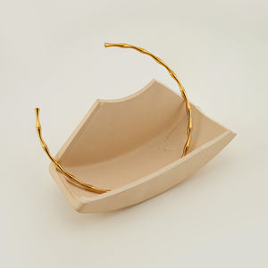 أحدث قلادة مفتوحة للنساء بتصميم الخيزران قابلة للتعديل مطلية بالذهب عيار 18 قيراط من الفولاذ المقاوم للصدأ بالجملة P243465 - Product Image 4