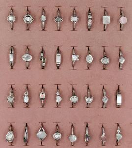 Anillos de piedras preciosas chapados en rodio de Plata de Ley 925 para mujer, anillos ligeros de fiesta con perlas madre de 2 a 5GM, joyería de moda al por mayor - Product Image 1