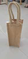 Sac isotherme à poignée de qualité supérieure Shrekha Creations en tissu de jute, toile de jute, logo personnalisé, motif simple, fabriqué en Inde