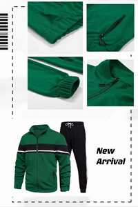 Chándal personalizado de alta calidad para hombre, chándal para correr, traje atlético con cremallera completa, transpirable, estampado, deportes de invierno personalizables, 2025 - Product Image 3