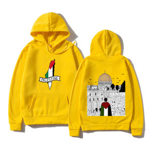 Sudadera con capucha de algodón de peso pesado con sublimación de Palestina y Sudadera con capucha de invierno bordada con estampado 3D - Product Image 3