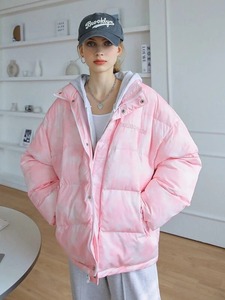 แจ็กเก็ตทรงพองสำหรับผู้หญิงใส่ให้ความอบอุ่นในฤดูหนาวเสื้อแจ็กเก็ตตัวยาวแบบซิปรูดเต็มแขนยาวสำหรับผู้หญิงพร้อมโลโก้ตามสั่ง - Product Image 3