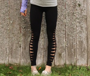 Leggings de Yoga, Leggings Trenzados, Leggings Deportivos Wild Fern, Diseño Sólido, Algodón y Bambú Transpirable - Product Image 4