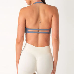 Imprimé personnalisé séchage rapide femmes Sport Yoga porter Gym Yoga haut Impact dos ouvert Sport soutien-gorge dames V profond sport soutien-gorge haut - Product Image 6