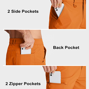 Fresh Collection Men's Water Repellent Cargo <b>Shorts</b> Lightweight Outdoor <b>Travel</b> Bottoms Elastic Waist Functional Pockets OEM - Product Image 5