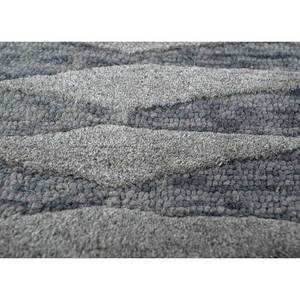 Tapis en laine géométrique gris et noir, tufté à la main, rectangulaire, pour salon ou couloir d'adolescents - Tra-14592 - Product Image 3