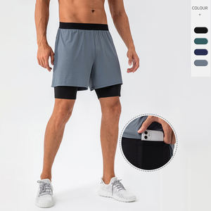 Custom Logo 2 in 1 <b>Running</b> Gym <b>Shorts</b> for Men Workout Sweat <b>Shorts</b> <b>With</b> Inner <b>Phone</b> <b>Pocket</b> Quick Dry <b>Shorts</b> - Product Image 5