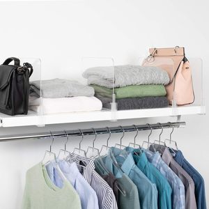 Organizzatore per Armadio, Divisorio in Acrilico per Ripiani, Separatore per Vestiti, per Camera da Letto, Guardaroba, Materiale in Tessuto per Uso in Bagno - Product Image 6