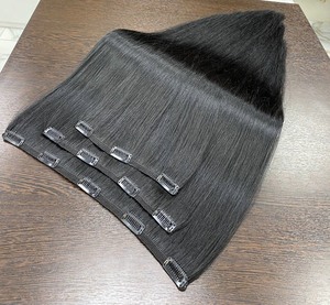 Extensions de cheveux naturels vietnamiens vierges à kératine à clipser, 100g, qualité supérieure, double épaisseur, pointe plate, toutes couleurs, vente en gros - Product Image 6