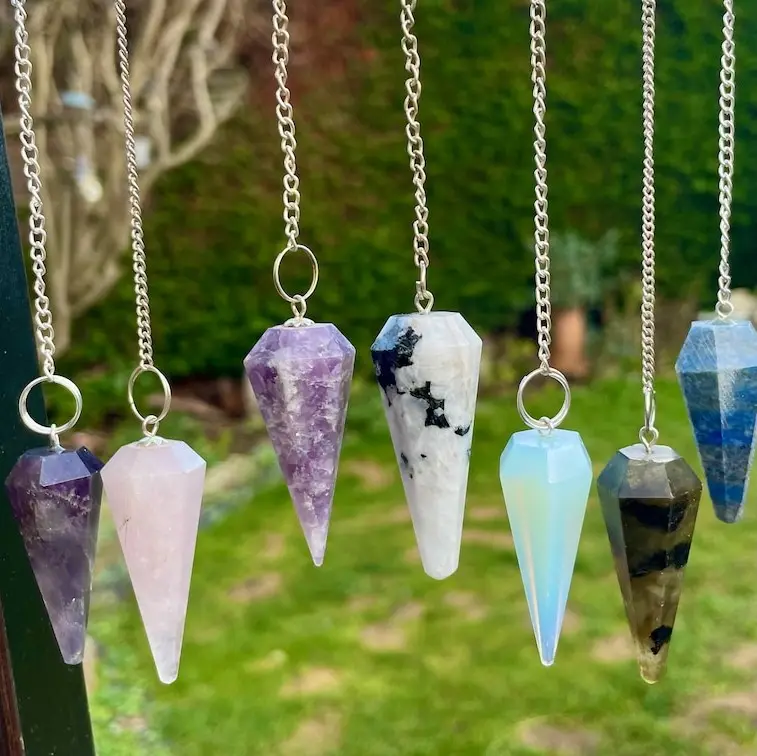 Beautiful Natural High Quality Mix Faceted Gemstone Pendulum Mix All Stone High Quality Pendulum Dowsing Gemstone Crystal Crafts