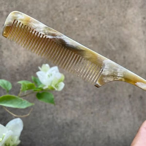 หวีเขาควายสำหรับแต่งผมด้วยงานฝีมือ HF หวีฮอร์นดีไซน์ทันสมัยสีธรรมชาติคุณภาพสูง - Product Image 3