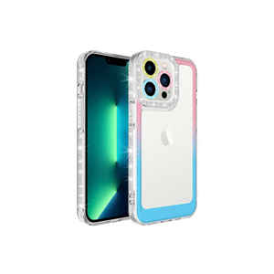 Coque arrière antichoc Netzy Slim Fit pour iPhone 13 Pro Max, étui de protection en silicone à paillettes dégradées, style Ins, vente au détail - Product Image 1