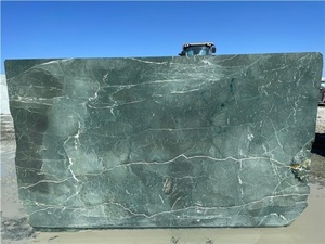 Modern Green <strong>Marble</strong> Blocks Natural Travertine with <strong>White</strong> Calcite for Floor Kitchen Villa Apartment Featuring Slab Countertop - Product Image 5