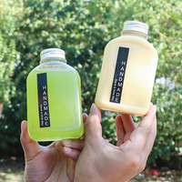 Botella de PET de 350 ml, 400 ml, 500 ml, 600 ml para Bebidas, Botella de Plástico Desechable para Leche, Té, Jugo, Botella de PET para Llevar con Tapa de Aluminio