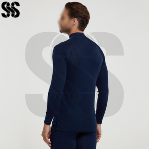 Sous-vêtements d'équitation thermiques d'hiver pour hommes, sous-vêtements d'équitation, haut de compression à manches longues, polyester/spandex, séchage rapide - Product Image 4