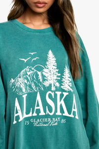 Vêtements décontractés d'hiver Sweat-shirt surdimensionné pour femmes 100% Coton Polaire Matériau Épaule tombante Impression de logo personnalisée - Product Image 4