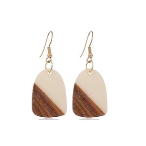Pendiente de lujo Mejor fabricante Pendiente de resina de madera Vendedor superior Pendientes de resina de madera de moda para damas Regalo Uso de la boda - Product Image 5