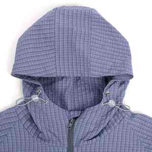 <b>Purple</b> Full Zip <b>Hoodie</b> Jacket Plaid Jumper Drawstring at Hem Hood Zip up Lightweight Anorak Shell <b>hoodie</b> - Product Image 4