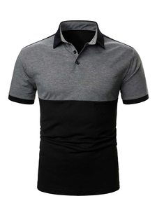 Logotipo personalizado para camisetas polo para hombres Patrón sólido 100% Poliéster Lona Camisetas lisas para hombres a la venta en cantidad a granel - Product Image 2