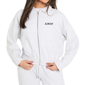 Sweat-shirt pour femme à col rabattu, prix de gros pour les acheteurs, avec fermeture éclair, matière décontractée et confortable pour l'hiver 2026 - Product Image 1