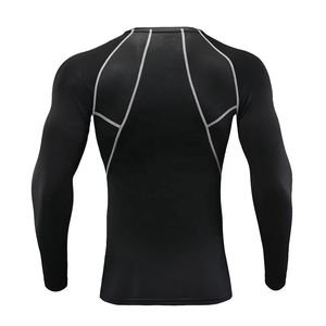 Mens <b>compression</b> t shirt gym sports training running workout base layer quick dry breathable stretch athletic tight fit top - Product Image 2